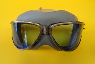 Vintage Seesall Flying Goggles W/rare Blue Lenses