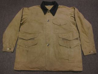 Vtg Filson Style 66 Tin Cloth Shooting Hunting Jacket 44 Extra Long Made In Usa