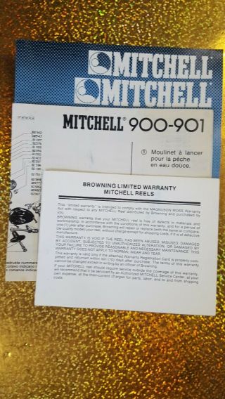 Vintage Mitchell 900 Spinning Reel In Factory Box 1978 Made in France 8