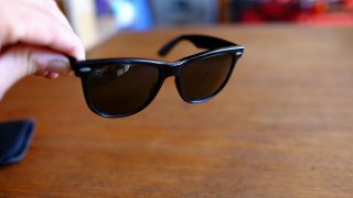 Vintage Ray - Ban Wayfarer II 2 Sunglasses Bausch & Lomb B&L Black 80s green lens 3