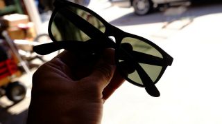 Vintage Ray - Ban Wayfarer II 2 Sunglasses Bausch & Lomb B&L Black 80s green lens 4