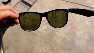 Vintage Ray - Ban Wayfarer II 2 Sunglasses Bausch & Lomb B&L Black 80s green lens 8