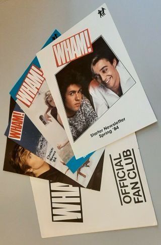 Wham Rare Official Wham Fan Club Folder And Starter Newsletters George Michael