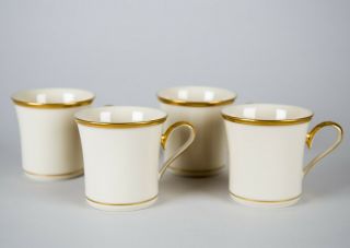 Lenox Eternal Mugs Set Of 4 Vintage Fine China Gold Trim