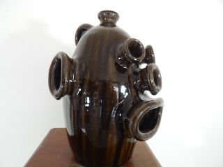 (monkey boy) rare face jug by dwayne crocker folk art,  pottery 11  x9 9
