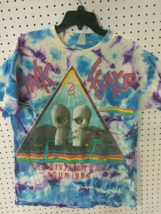 Vintage 1994 Pink Floyd The Division Bell Tour Tie Dye T Shirt L