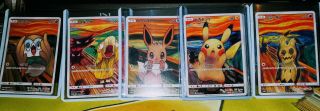 Pokemon Munch Scream Complete Promo Set - Pikachu Mimikyu Eevee Psyduck Rowlet