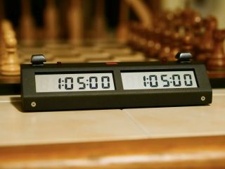 Chronos Chess Clock Black - Best Clock Ever Full - Length.  Rare W/ Bag