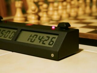 Chronos Chess Clock Black - Best clock ever Full - length.  RARE w/ BAG 4