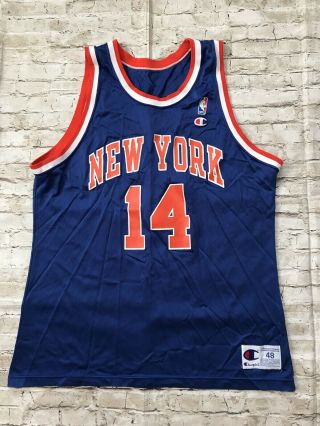 Vintage 90s Champion York Knicks Anthony Mason 14 Jersey Men’s Size 48