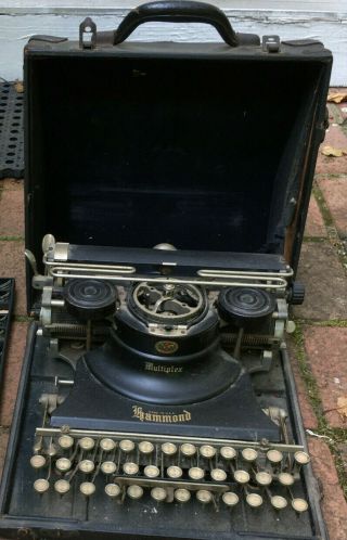 Rare Antique Hammond Multiplex Folding Keyboard Typewriter W/case