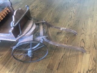 Antique Vintage Wooden Carriage Buggy Small Doll Buggy Kids 5