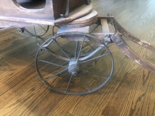 Antique Vintage Wooden Carriage Buggy Small Doll Buggy Kids 6