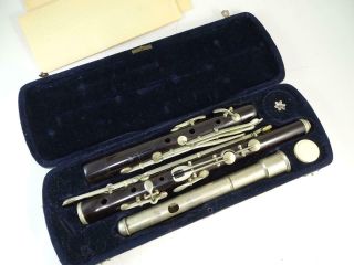 Antique Gerhard Huller German Silver Germany C Flute Wood Ghs Vintage Instrument