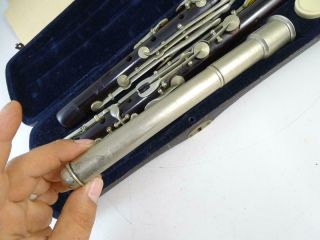 Antique Gerhard Huller German Silver Germany C Flute Wood GHS Vintage Instrument 5
