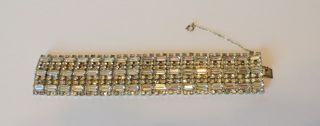 Large Vintage Crystal Clear Rhinestone Bracelet 2