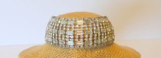Large Vintage Crystal Clear Rhinestone Bracelet 3