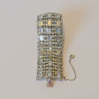 Large Vintage Crystal Clear Rhinestone Bracelet 4