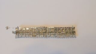 Large Vintage Crystal Clear Rhinestone Bracelet 5