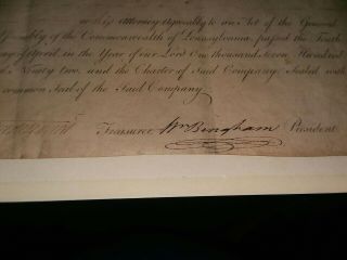 Philadelphia And Lancaster Turnpike Road Stock Certificate rare signed 4