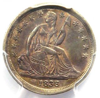 1838 Seated Liberty Dime 10c - Pcgs Au Details - Rare Certified Coin