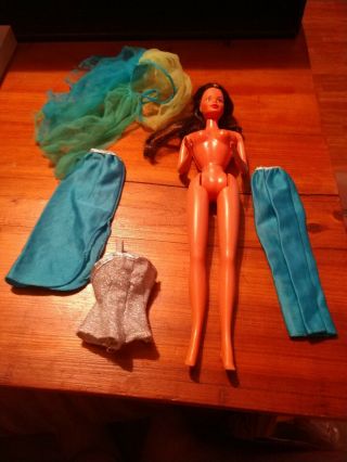 Barbie 1977 Fashion Photo Pj Rare Brunette Vintage Doll With Outfit
