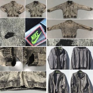Vintage Nike Challenge Court Acid Wash Denim Jacket Sz S 80s 90s 5