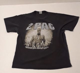 Vintage Tupac Rap T - Shirt Keep Ya Head Up Sz Large 2pac 90s Bootleg Rap Tee