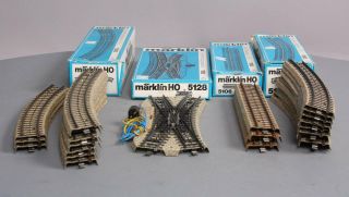 Marklin Ho Scale Vintage M Track Switch & Track Sections: 5128,  5200,  5100 & 510