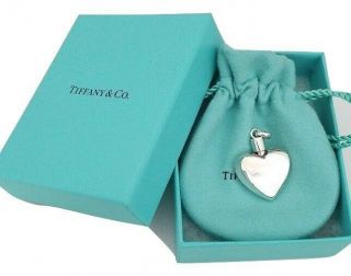 Rare Vintage Tiffany & Co.  Silver Heart Shape Perfume Bottle Charm Pendant