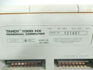 Tandy 1000 HX Vintage Computer PC Model 25 - 1053 9