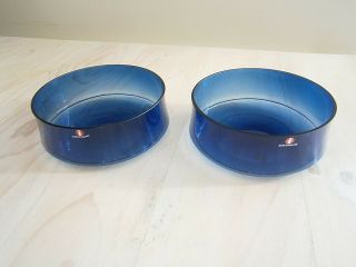 4 X Vintage Retro 60s 1960s Timo Sarpaneva Iittala Finland Blue I Glass Bowl Set