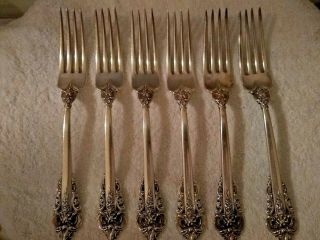 Wallace Grand Baroque Sterling Silver Dinner Forks Set Of 6