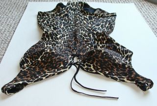 Vintage 60s Pin Up Cole of California Swimsuit Corset Tie Leopard Print Sz 10 3