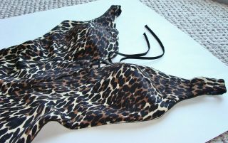 Vintage 60s Pin Up Cole of California Swimsuit Corset Tie Leopard Print Sz 10 4