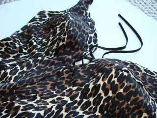 Vintage 60s Pin Up Cole of California Swimsuit Corset Tie Leopard Print Sz 10 5