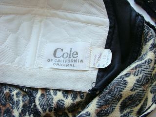Vintage 60s Pin Up Cole of California Swimsuit Corset Tie Leopard Print Sz 10 8