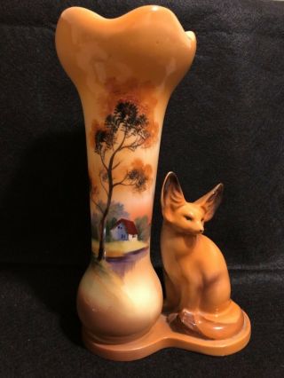 Noritake figural fox vase Rare 2