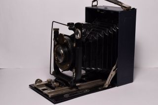 FOTOKOR 1 (type B) Vintage Soviet Folding Plate Camera,  Blue model Lenin logo 5