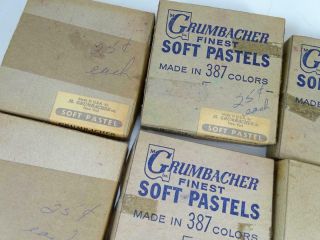 Vintage Grumbacher Soft Pastel Artist York Drawing Set x24 Colored Antique 2