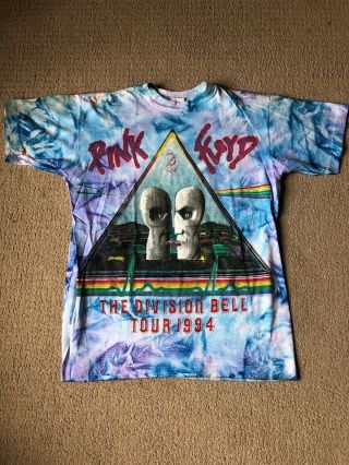 Vtg 1994 Pink Floyd ‘the Division Bell’ Tour Tie Dye Shirt