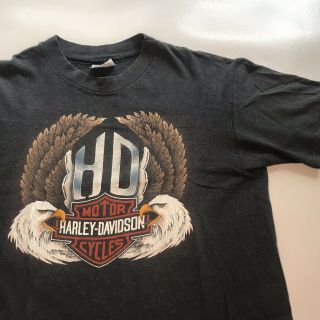 Vintage 1980s Harley Davidson Eagle Tshirt Single Stitch Indian Head Rare Size L