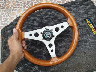 Rare Arrigoni “falcon” Woodgrain Steering Wheel Ae86 Ke20 Ke25 Mx5 Nissan Miata