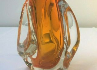 Orange Chalet Lorraine Art Glass Bowl Vase Canada Vintage. 3