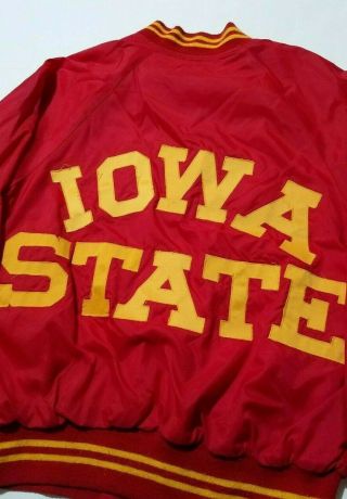 Vintage 70s 80s Iowa State University Cyclones Satin Jacket Red Size M 2