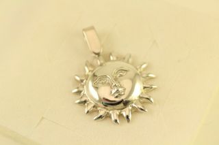 Vintage Sergio Bustamante Sun Pendant 925 Sterling Silver Jewelry Signed