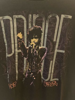 Vtg 1985 Prince and the revolution world tour T - shirt.  True vintage M. 2