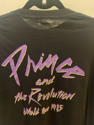 Vtg 1985 Prince and the revolution world tour T - shirt.  True vintage M. 4