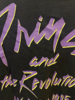 Vtg 1985 Prince and the revolution world tour T - shirt.  True vintage M. 6