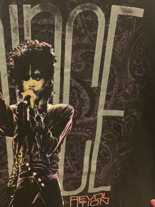 Vtg 1985 Prince and the revolution world tour T - shirt.  True vintage M. 8